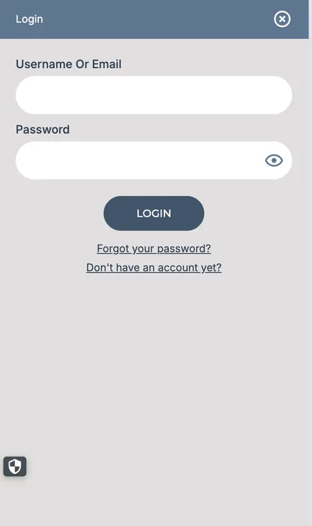 Prime Casino login form on desktop